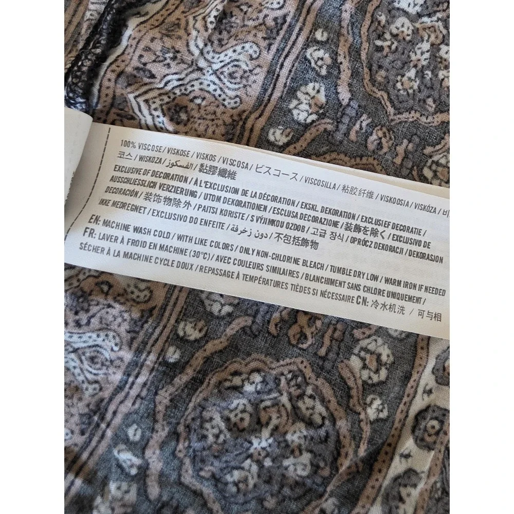 Abercrombie & Fitch Maxi Dress XS Paisley V-Neck 3/4 Sleeve Boho Casual